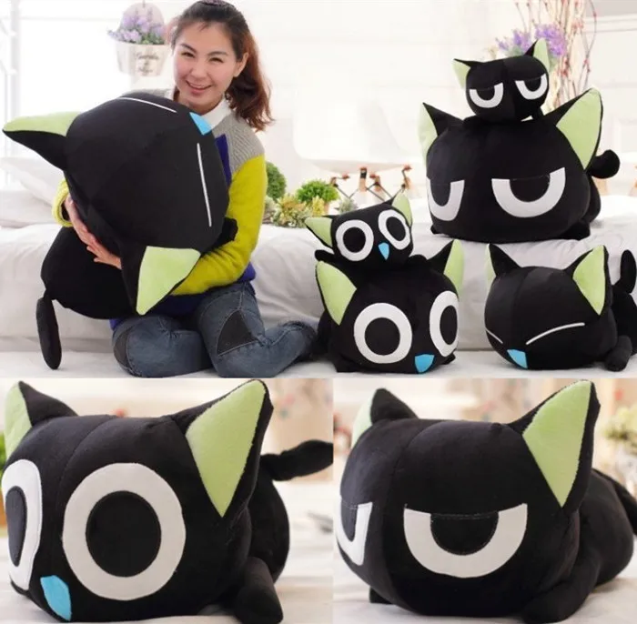 

1Pcs New Arrival 30cm Super Cute Plush Toy Luo Black Cat Stuffed Doll kitty Papa Pillow birthday Gifts for Children