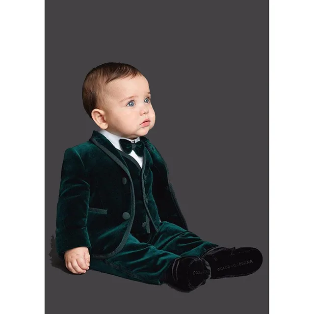 2018 Emerald Green Velvet Custom Made Fashion Kids Prom Tuxedos Suit 2018 Emerald Green Velvet Custom Made Fashion Kids Prom Tuxedos Suit Boys Wedding Tuxedo