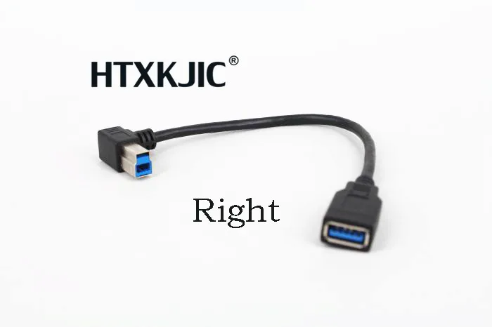

90 Degree Right Angled USB 3.0 A Male AM to USB 3.0 B Type Male BM USB3.0 Cable 50CM For printer scanner HDD 100PCS