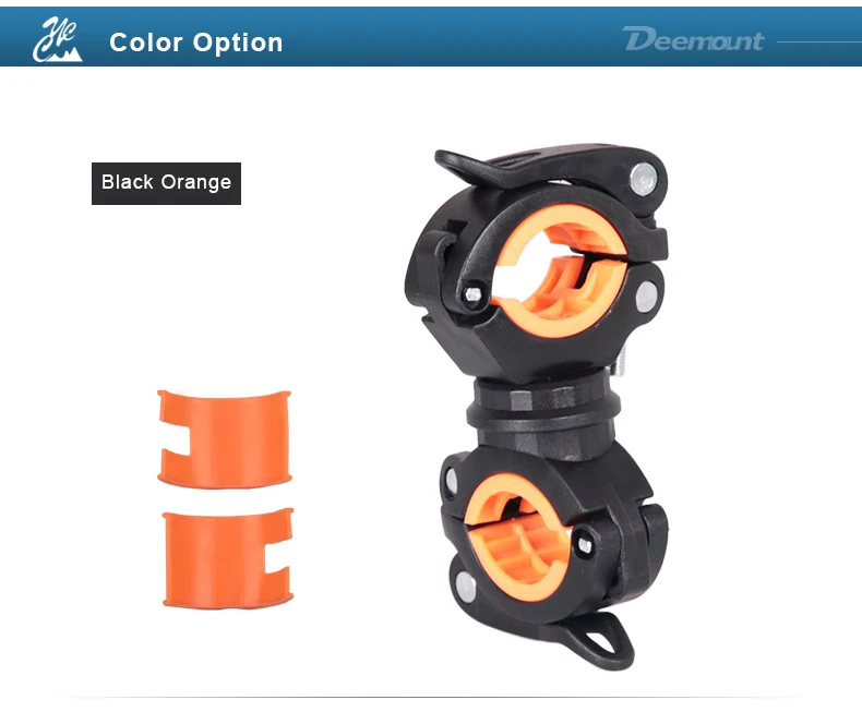 Discount Deemount Bicycle Light Bracket Bike Lamp Holder LED Torch Headlight Pump Stand Quick Release Mount 360 Degree Rotatable HLD-211 10
