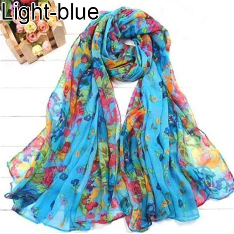 

50cm x 160cm Fashion Women Autumn Winter Flower Floral One Size Print Soft Long Wrap Women Scarf Stole Shawl Xmas Drop Ship