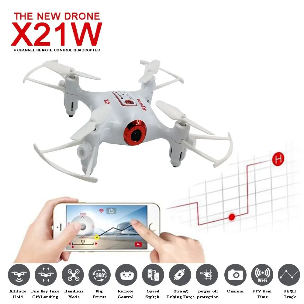 SYMA X21W мини Дрон с камерой WiFi FPV 720P HD 2 4 GHz 4CH 6 осевой Радиоуправляемый вертолет