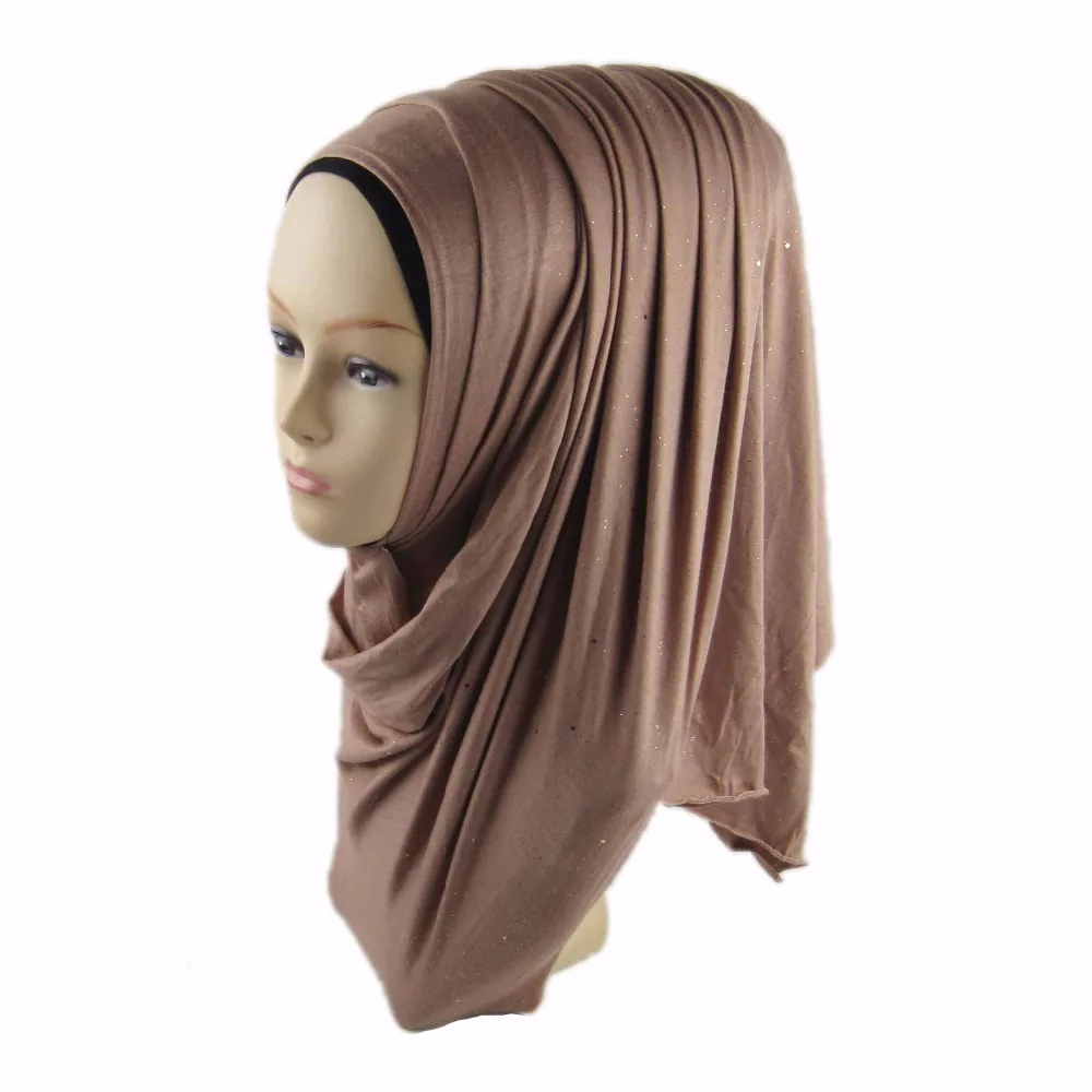 Cotton jersey Glitter Scarf Women Hijab Brand Shawls and Scarves