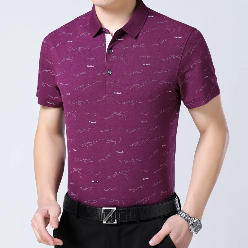  Short-sleeved men POLO Shirt 2019 Summer Loose mens POLO Shirts Cotton and Polyester Fiber and Span