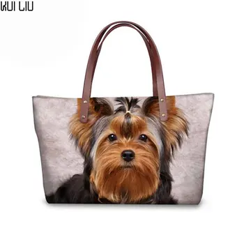 

Large Wome Shooping Bags Yorkshire Terrier Designer Shoulder Bag Goriuss Handbags For Girls Dog Cat Print bolsa feminina female