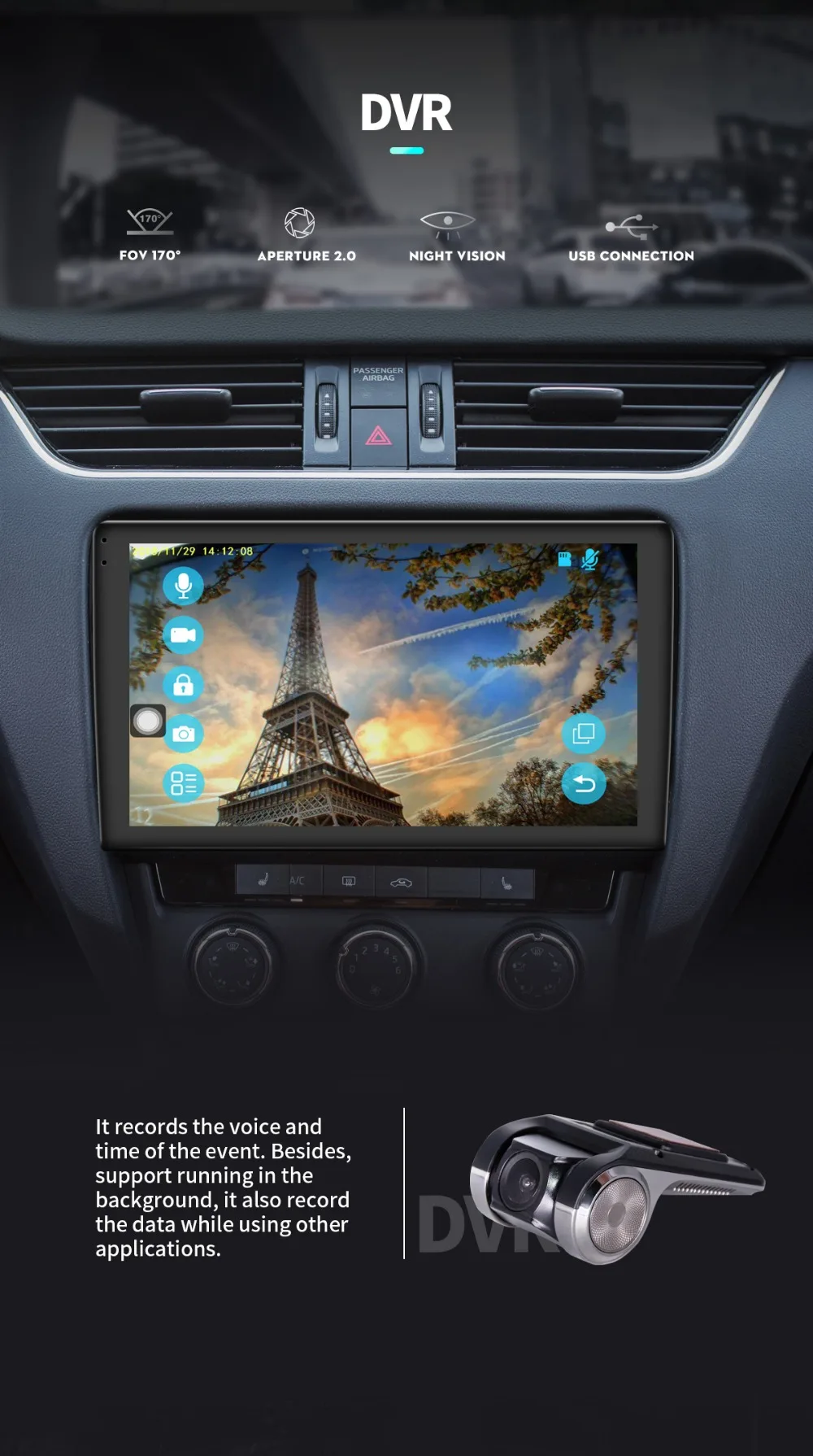 Excellent 9"Android 8.1 Car Radio Stereo 4GB+64GB Head Unit  For Ford Focus 2005-2012 GPS NO DVD Player Built-in 4G Modem Carplay DSP 19