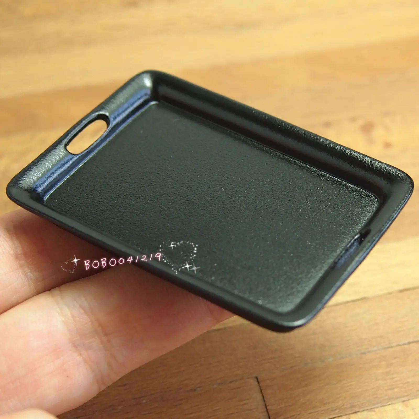 

Dollhouse Miniature Toy Kitchen A Black Metal Food Tray Length 5.8cm SPO260
