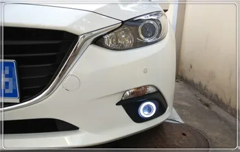 

eOsuns COB angel eye led daytime running light DRL + Fog Light + Projector Lens for Mazda 3 Axela 2013-2015