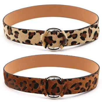 

Fashion Women's Belt Horsehair Female Belts With Leopard Pattern Pants Jeans Belt Girl Autumn Winter Dress Accessories QW18