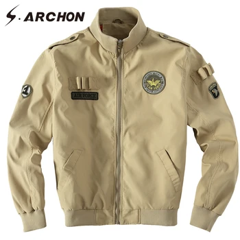 

S.ARCHON Air Force Airborne Tactical Pilot Jacket Men Autumn Windbreaker Military Bomber Jacket Army Flight Coats Brand Clothes