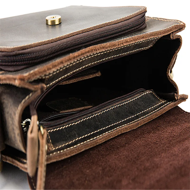 Cena Luksusowe torba ze skóry naturalnej dla mężczyzn torba casual dla mężczyzn na ramię crossbody torebka duża rocznika szalony koń torba na ramię skrzynki