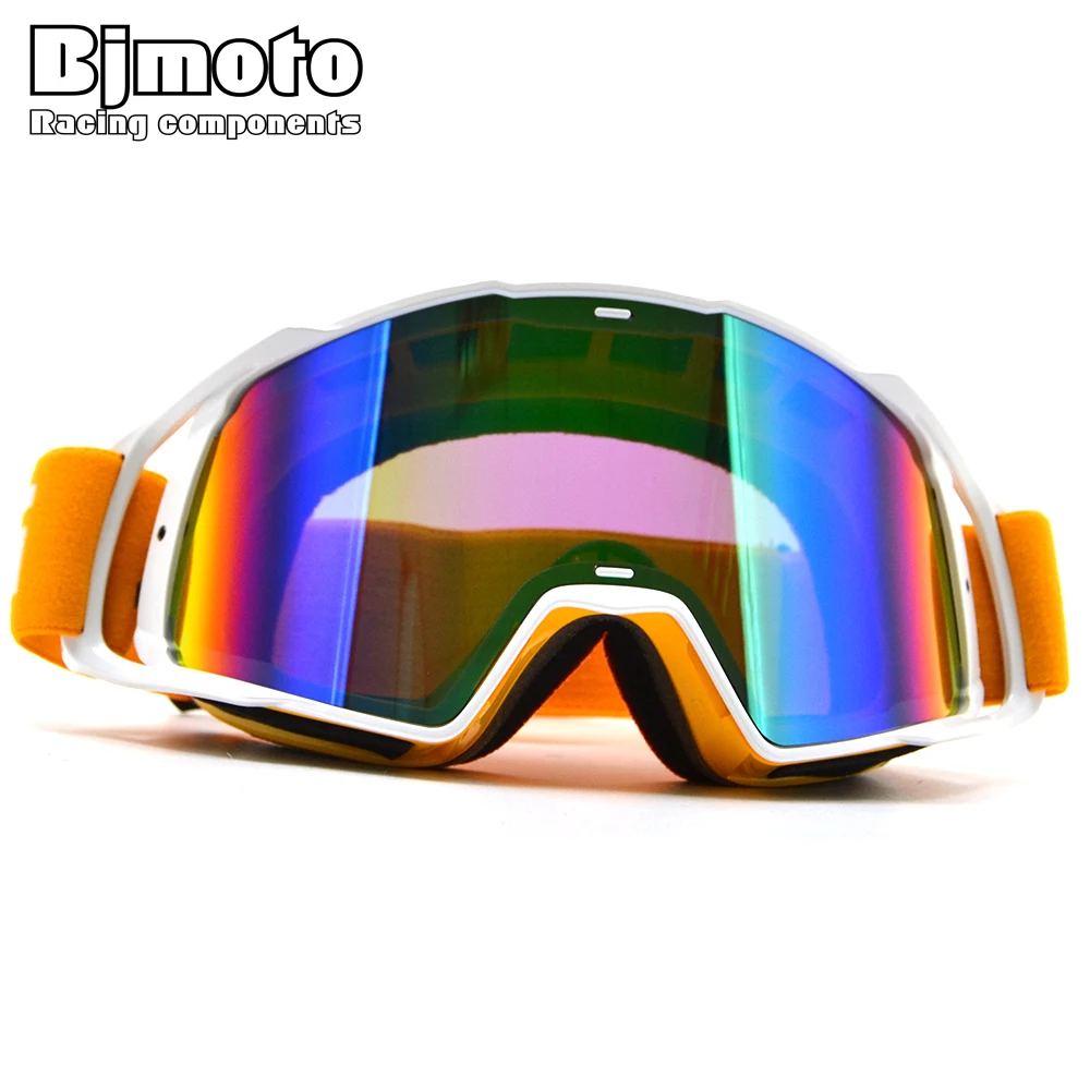 Мотоциклетные очки BJMOTO с УФ линзами оранжевые спортивные гоночные для