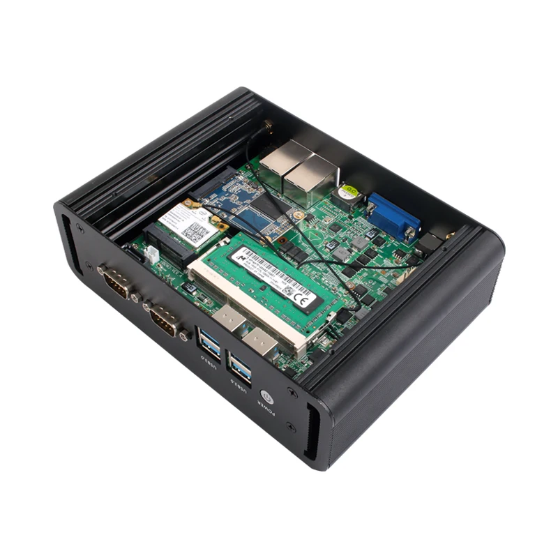 YCSD безвентиляторный мини ПК Intel Core i7 5500U Windows 10 Linux PC 2 * Gigabit Ethernet RS232 DB9 4 USB 300 Мбит/с Wi
