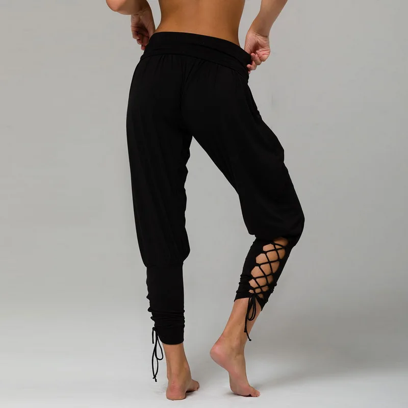 2018 Loose Yoga Pants Wide Leg Straps 