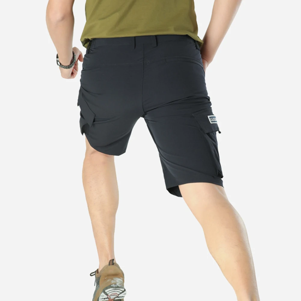 Для мужчин короткие штаны-карго колена брюки летние спортивные Повседневное одноцветное Цвет шорты с множеством карманов короткие брюки