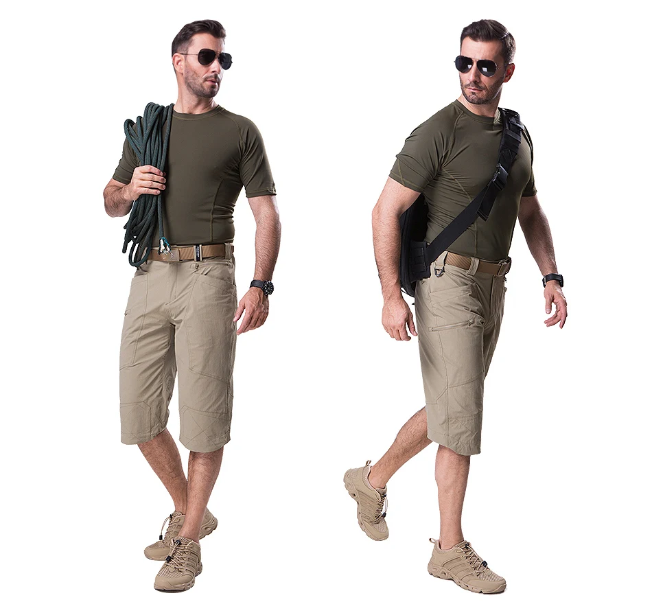 FREE SOLDIER outdoor sports climbing tactical military men's cropped trousers quick-drying in summer lightweight and breathable