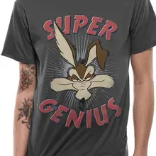 Wile E Coyote Super Genius Looney ttes официальный Roadrunner серый для мужчин s футболка классная Повседневная pride Футболка Мужская Унисекс Новинка