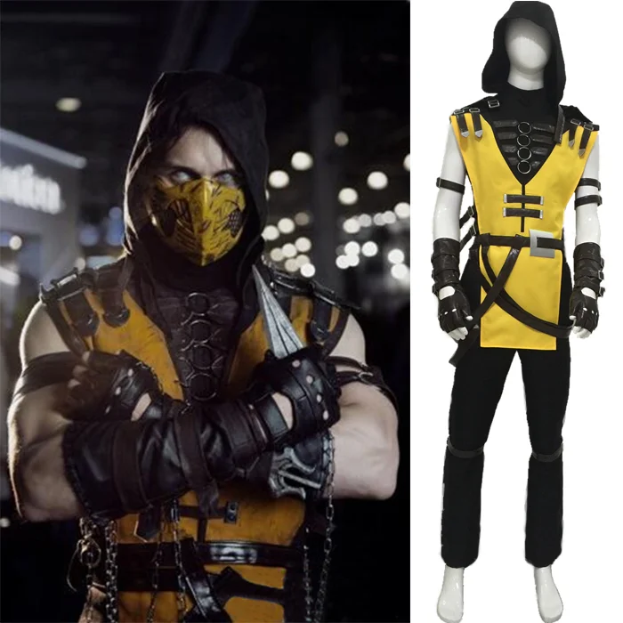 Карнавальный костюм Mortal Kombat Scorpion Hanzo Hasashi игровой для взрослых|Костюмы из фильмов