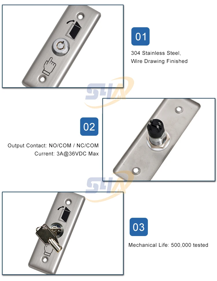 2Stainless Steel Exit Button