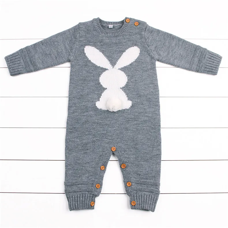 Одежда для маленьких девочек; трикотажные комбинезоны с кроликом для новорожденных; комбинезоны с длинными рукавами; комбинезоны с кроликом для маленьких мальчиков; детские пижамы с животными
