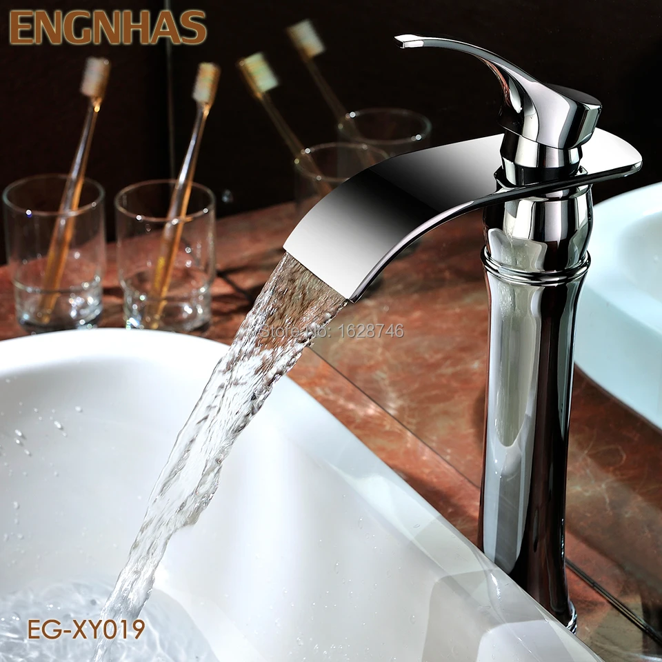 Chrome plated single handle hole brass waterfall faucet | Обустройство дома