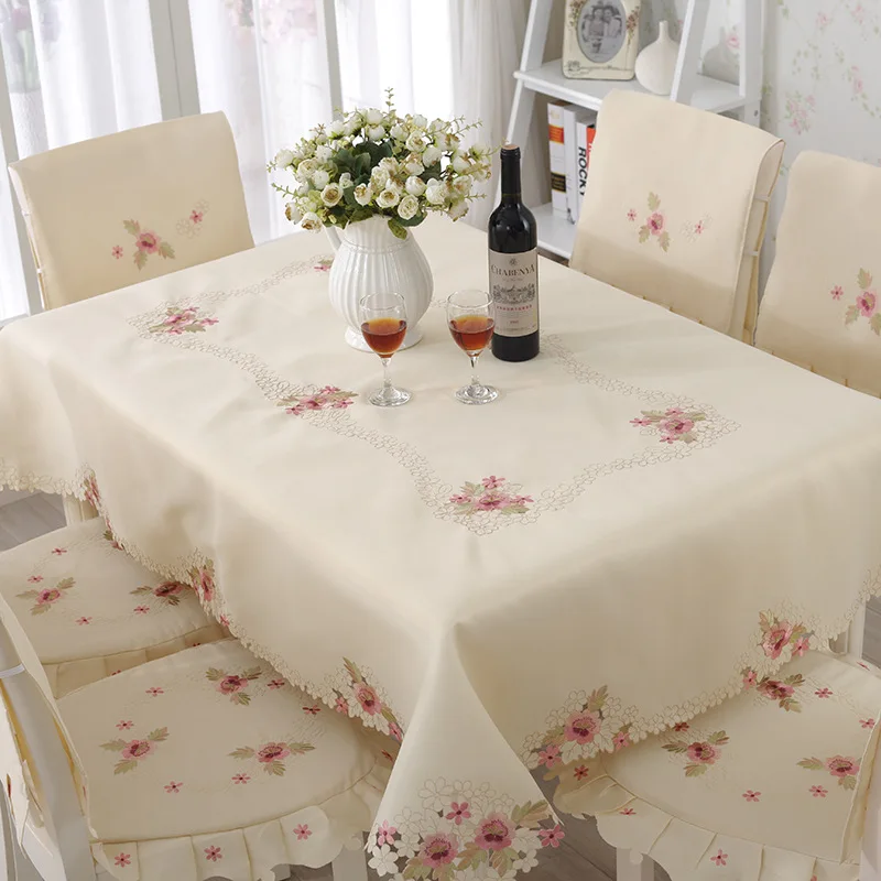 

Embroidered Tablecloth Hollow Table Cloth Fabric Square Garden Chinese Style Home Decor