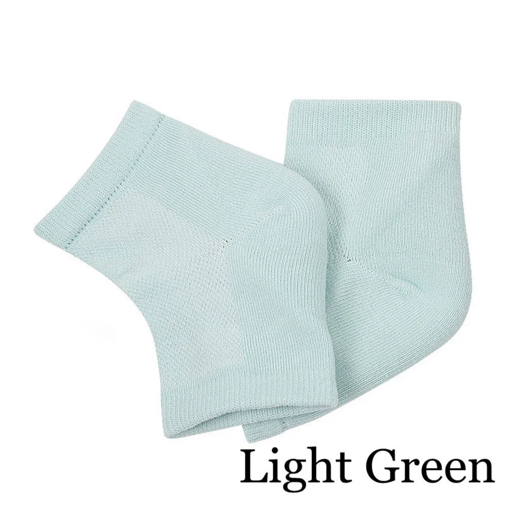 Трещины пятки Носки силиконовый гель носок пятка защиты рукава увлажняющий пятки Боль Подушка носки - Цвет: light green