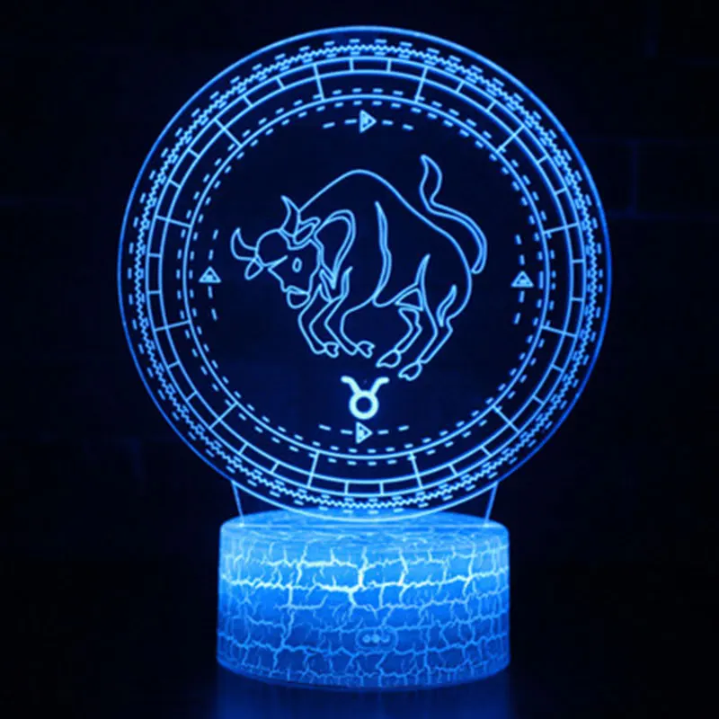 Раковая тема 3D светодиодный лампа светодиодный ночник 7 цветов Изменение сенсорного настроения лампа Рождественский подарок Dropshippping