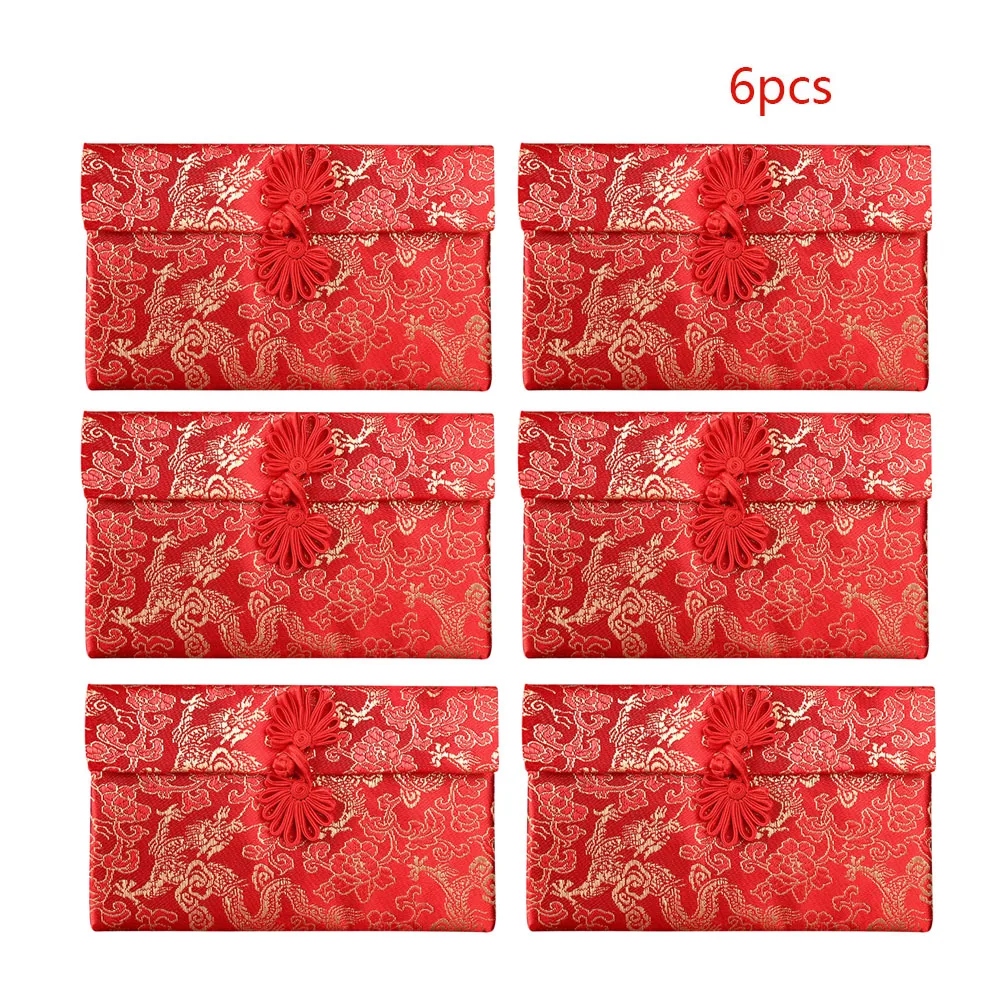 

6Pcs Large Red Envelope Lucky Money Bag Housewarming Wedding Chinese Child New Year Gift Money Packet