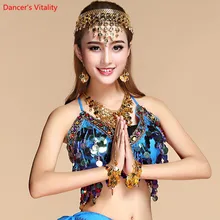 2018 di Vendita Caldo Paillettes Vendita UN Buon Mercato Sexy Top Danza Del Ventre Reggiseno per le Donne 6 Colori disponibili