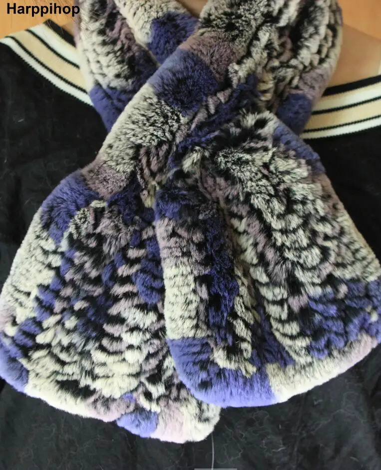 Женские модные зимние воротники из натурального меха ручной работы, цветные, из натурального меха кролика Рекс, шарф, обёрточная бумага, натуральные меховые шали