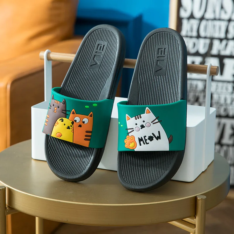 

Cute Animal Summer Slippers Women Slides Cartoon Cat Home Slippers Slip On Sandals Women Shoes Flip Flops Zapatillas Mujer