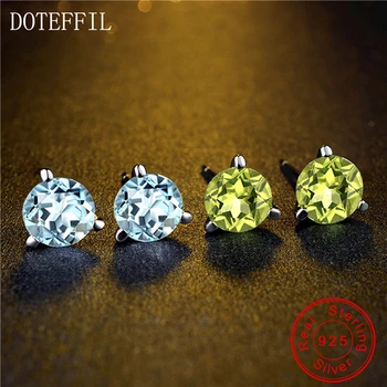 価格 Doteffil 925 シルバー天然ペリドット女性イヤリング気質クリスタルイヤリング女性シルバー女性のジュエリー