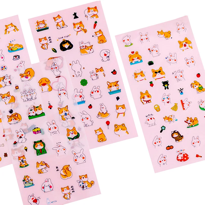 

6pcs/pack Creative Cartoon Small Fresh Scrapbooking Label Diary Stationery Stickers Four Selected
