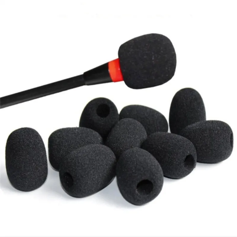 

10Pcs Lapel Headset Microphone Mic Windscreens Foam Microphone Covers Black Color 30*22*8mm