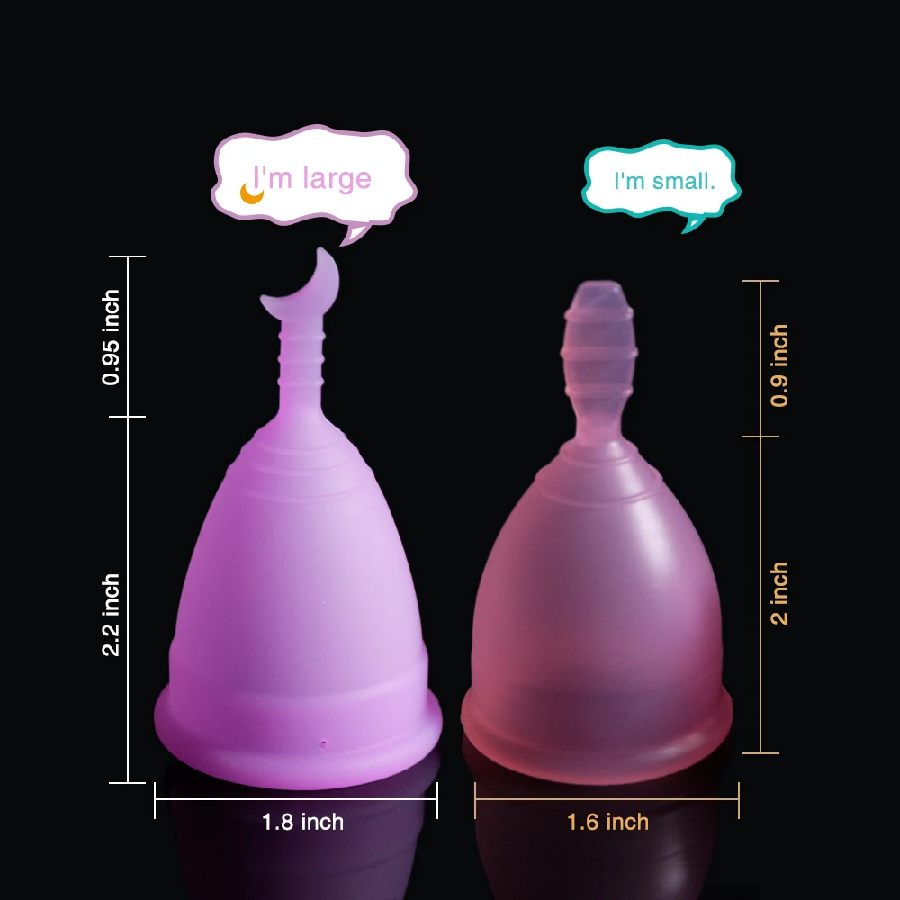 4 шт Женская менструальная чашка-рекомендуемый период чашки включает в себя фланелевый мешок-Фиолетовый-без протечек гарантированный D1052