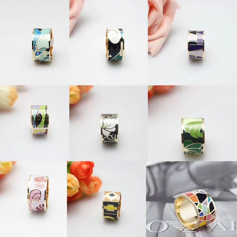 

Big Promotion 26 Styles Various Rainbow Colorful Enamel Jewelry Rings