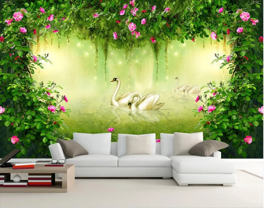 3d Mural Wallpaper Kustom Foto Wallpaper Besar 3d Stereo Romantis