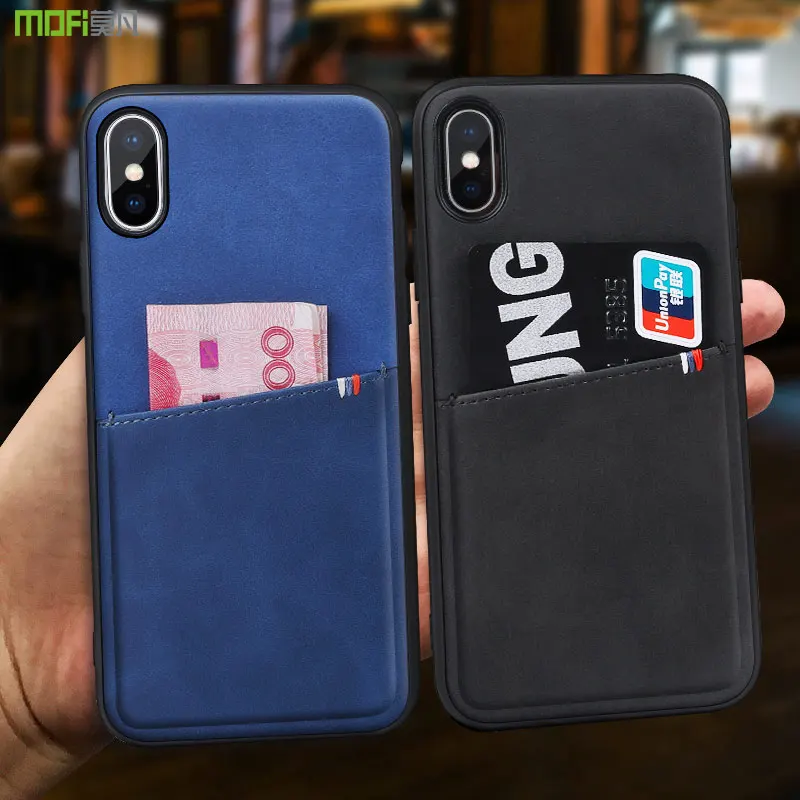 Goede Mofi Voor iphone x case cover voor iphone x card case leer voor iphone x case soft voor iphone 10 insert card case 5.8