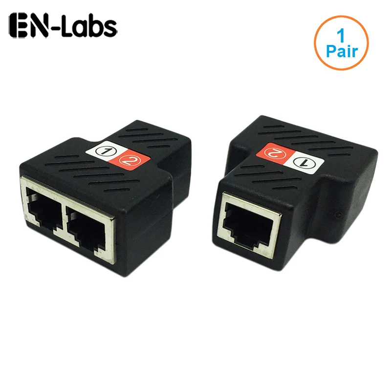 1 пара RJ45 разветвитель адаптер гнездо 2 порта гнездовой соединитель локальной