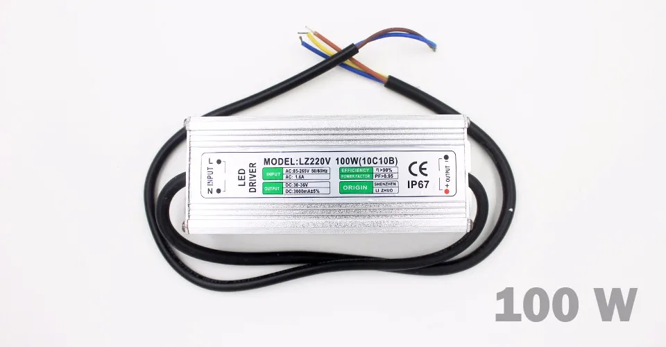 1pce 10-100W 10Series2 10Series3 10Series5 10Series10 параллельно Водонепроницаемый IP66 светодиодный светильник Светодиодный драйвер Трансформатор Питание адаптер