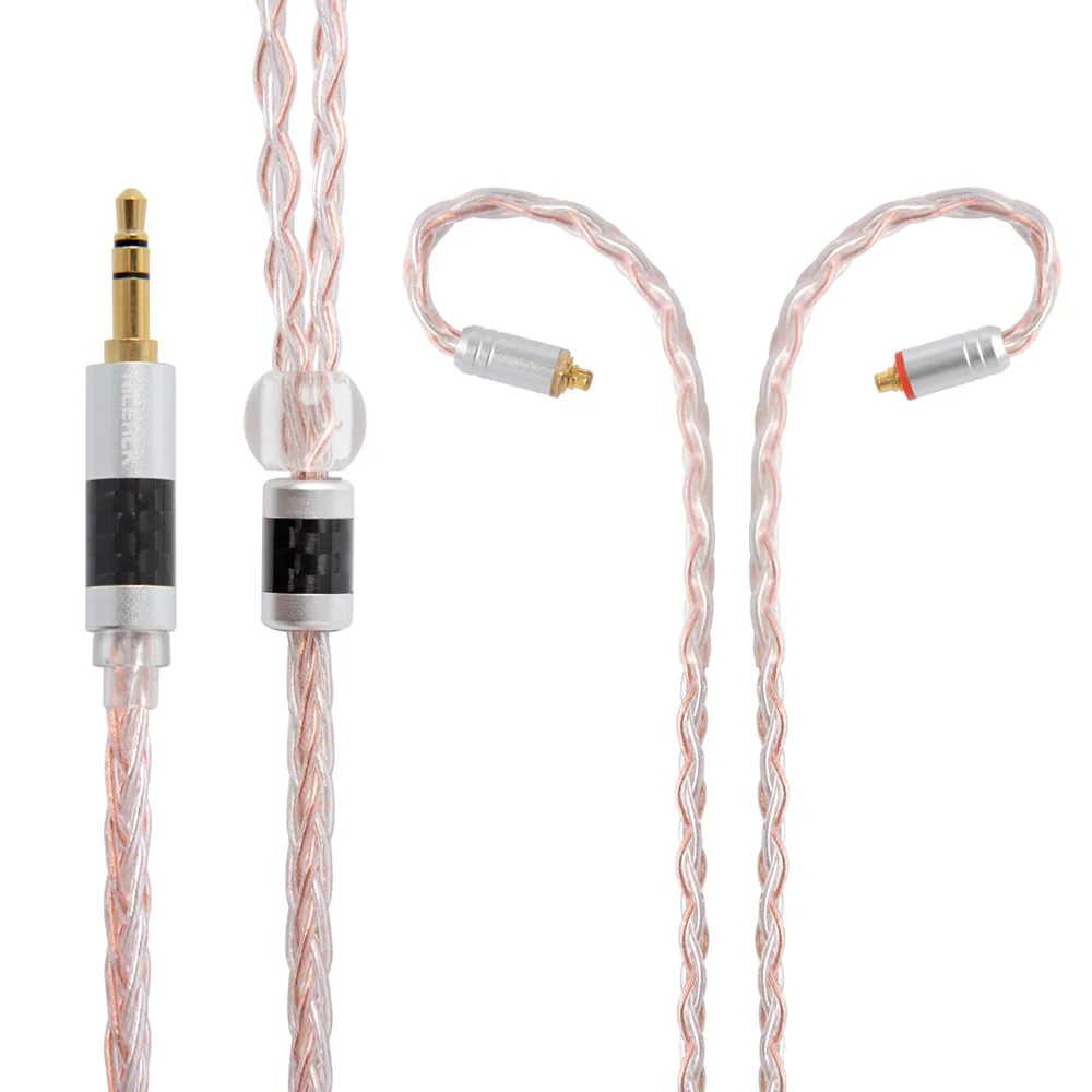 NICEHCK 8 Core Copper Silver Mixed Cable Upgrade TypeC/Type-C/3.5/2.5/4.4mm MMCX/2Pin For TRNV90 ZSX CCAC12 NICEHCK NX7 Pro/DB3