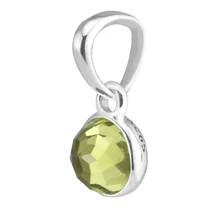 Подходит для браслетов Pandora August Droplet Амулеты с Перидотом из стерлингового серебра пробы бусины