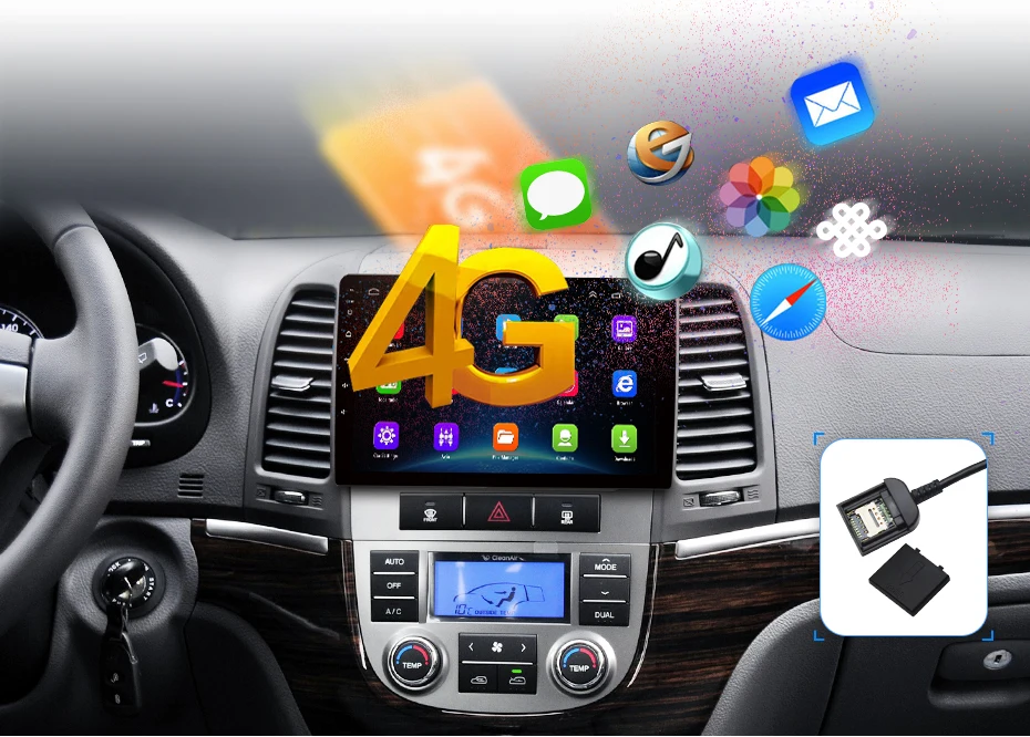 Best AWESAFE for Hyundai Santa Fe 2006-2012 Car Radio Multimedia video player GPS No 2din 2 din Android 8.1 2G+32G 7