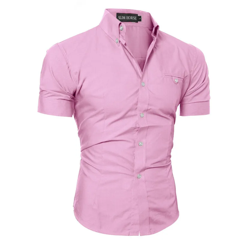 TJWLKJ хлопковые рубашки с коротким рукавом для мужчин летние деловые формальные мужские повседневные тонкие рубашки подходят белая рубашка Chemise Homme