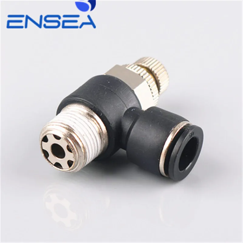 

Pneumatic Speed Flow Controller 8mm 6mm 10mm 12mm OD Hose Tube 1/4"BSP 1/8" 3/8" 1/2" Male Gas Airflow Limit Valve Quick Fitting