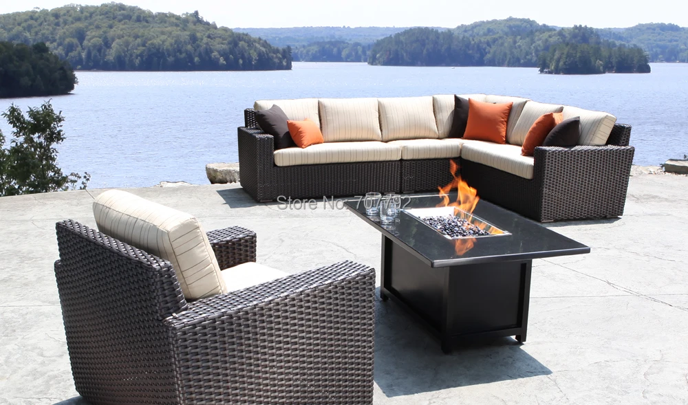2017 новая мебель на открытом воздухе секционные плетеные патио диван набор |