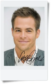 

signed Chris Pine autographed photo 7 inches hot male actor freeshipping 08201704