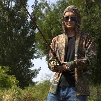 

Outdoor Fishing Cycling Climbing Breathable Anti-mosquito Tops Summer Bird Watching Hiking Camo Cotton Sunscreen Clothes Shirt