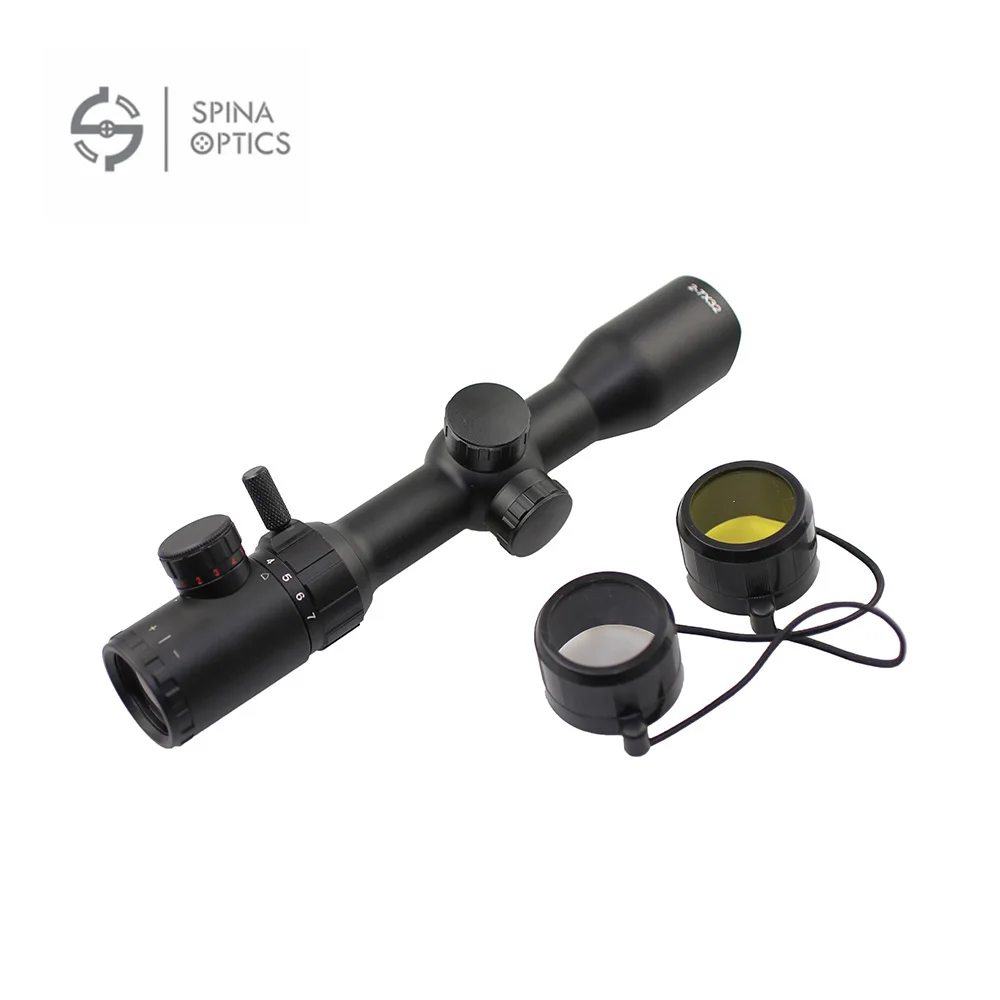 

SPINA OPTICS Hunting Air Rifle Scope 2-7x32 Red Green Illuminated Range Finder Reticle Riflescope Optical Sight
